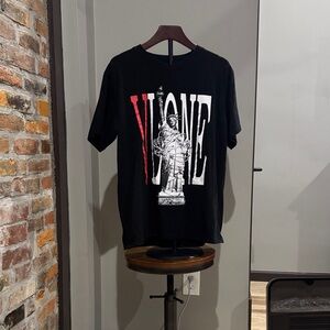 Black Graphic Tee with Statue Design